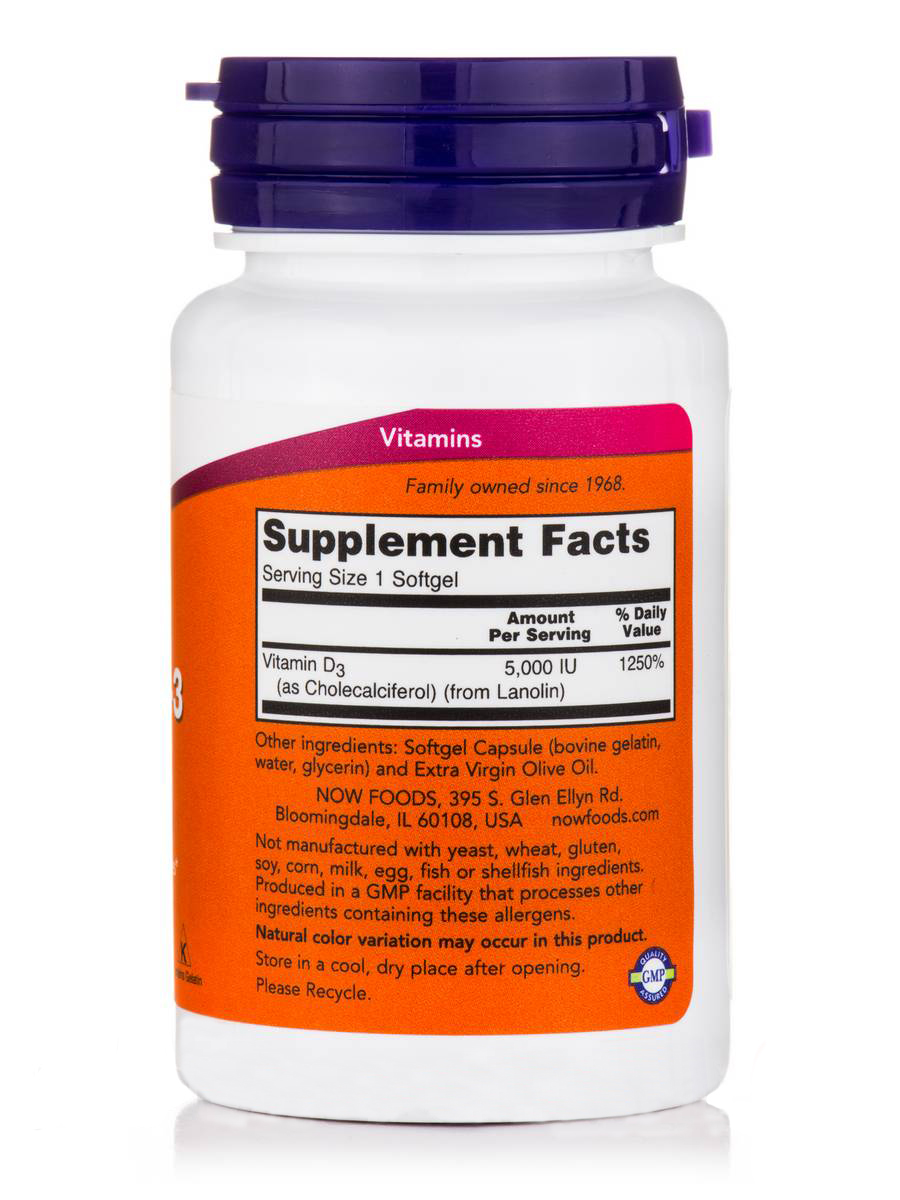 Now Vitamin D3 5000 IU - Hàm lượng cao, giá siêu tiết kiệm | Gymstore