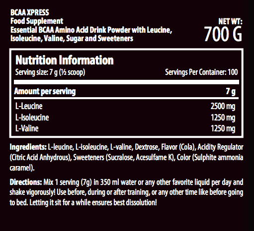 scitec-nutrition-bcaa-xpress-700g-nutrition-facts-gymstore