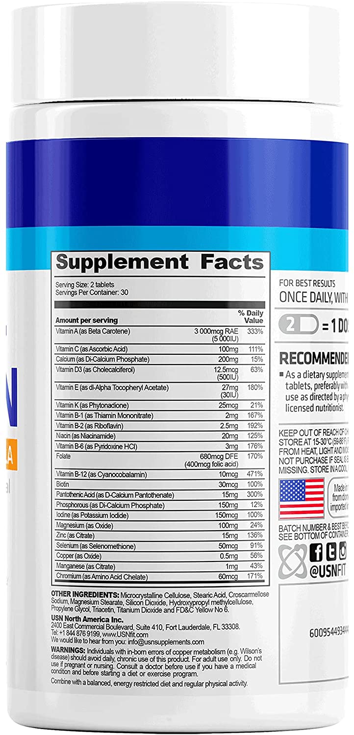 USN Wellness Multivitamin, 60 Tablets