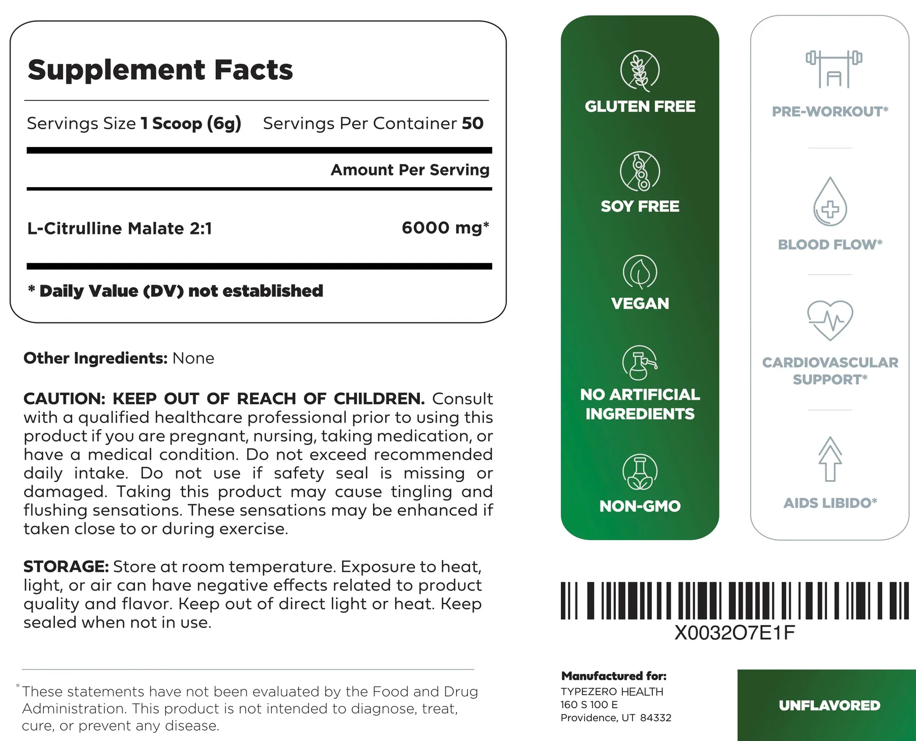 type-zero-clean-l-citrulline-malate-nutrition-facts