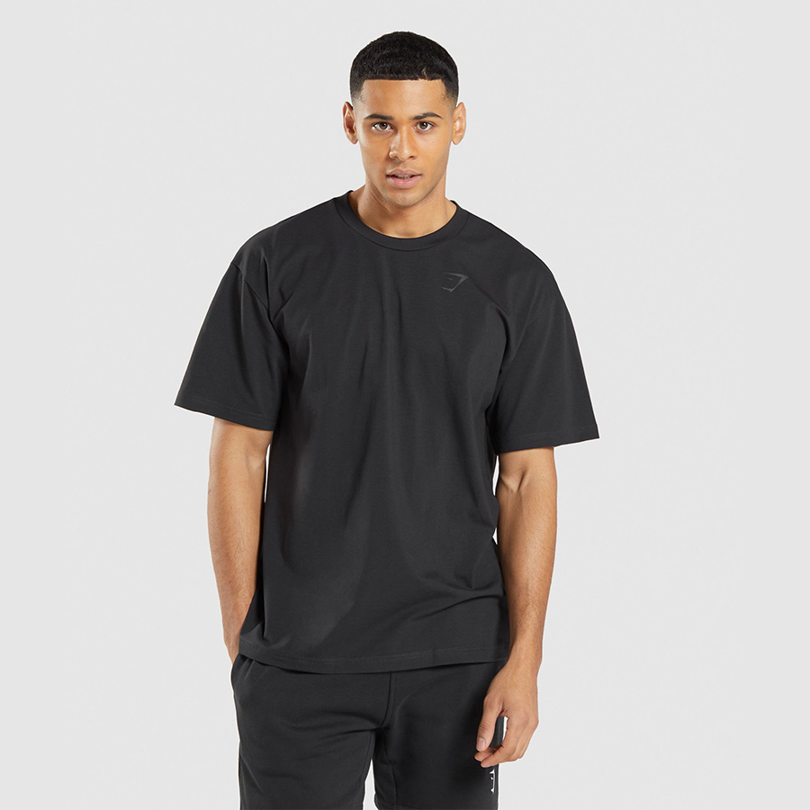 Áo Gymshark Essential Oversized T-Shirt ao-gymshark-essential-oversized-t-shirt-đen-l