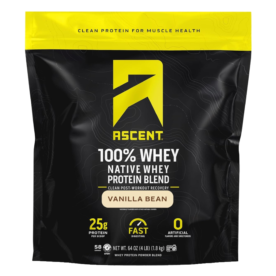 Ascent 100% Whey Native Whey Protein Blend - 4 Lbs (1.8 Kg)
