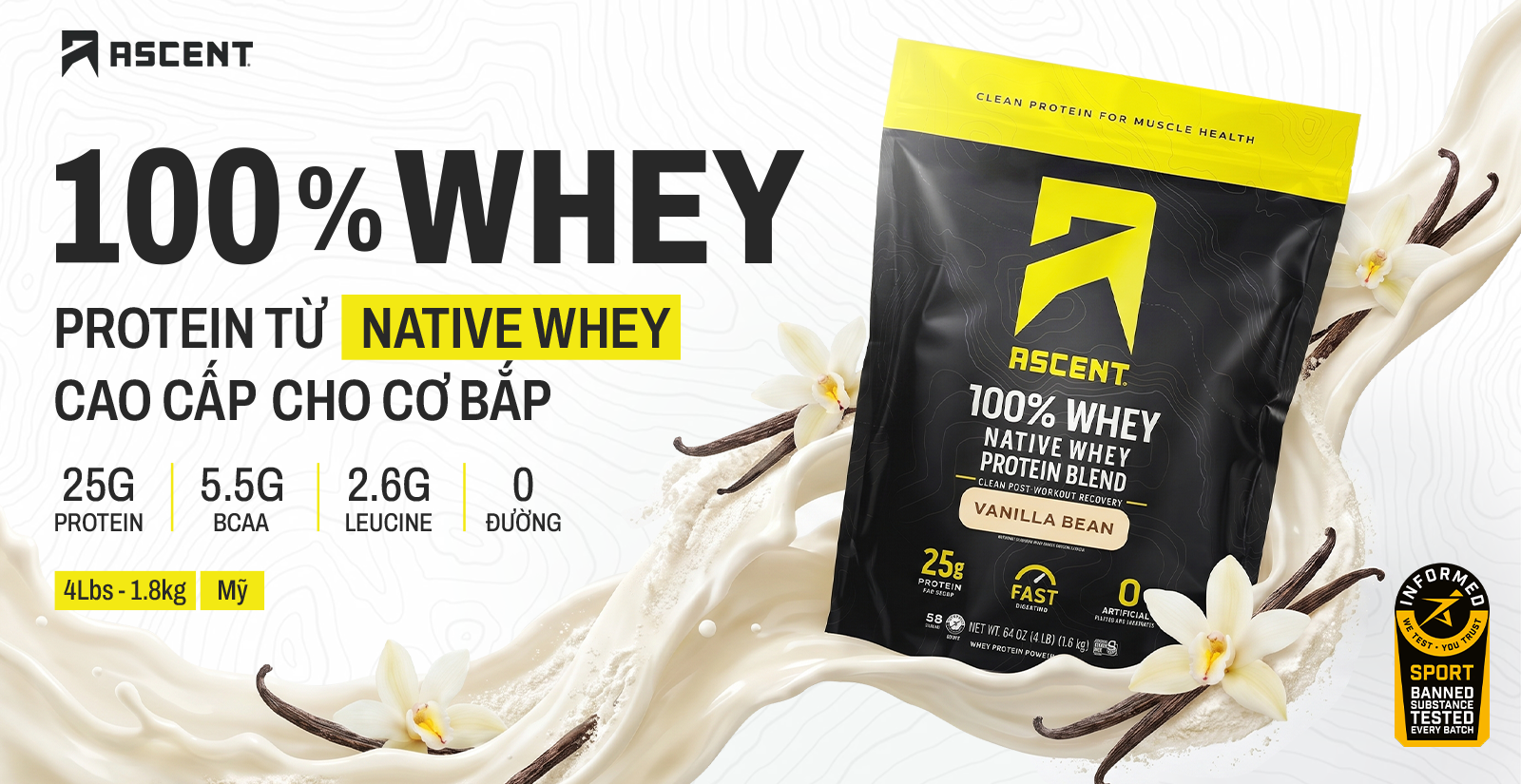 Ascent Native Whey Nổi Bật