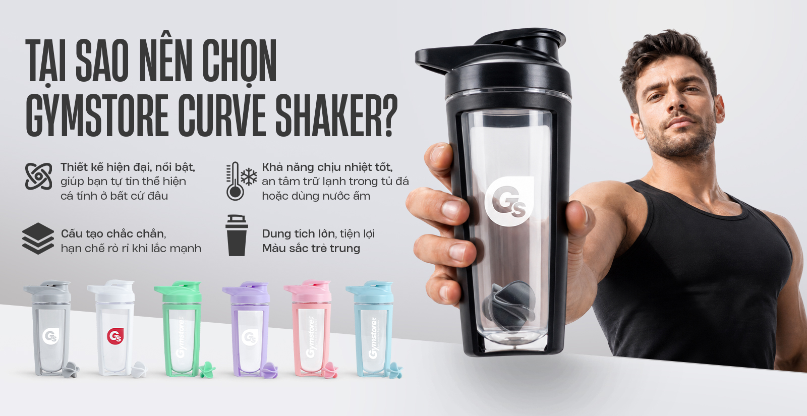 Bình Lắc Gymstore Curve Shaker Ưu Điểm