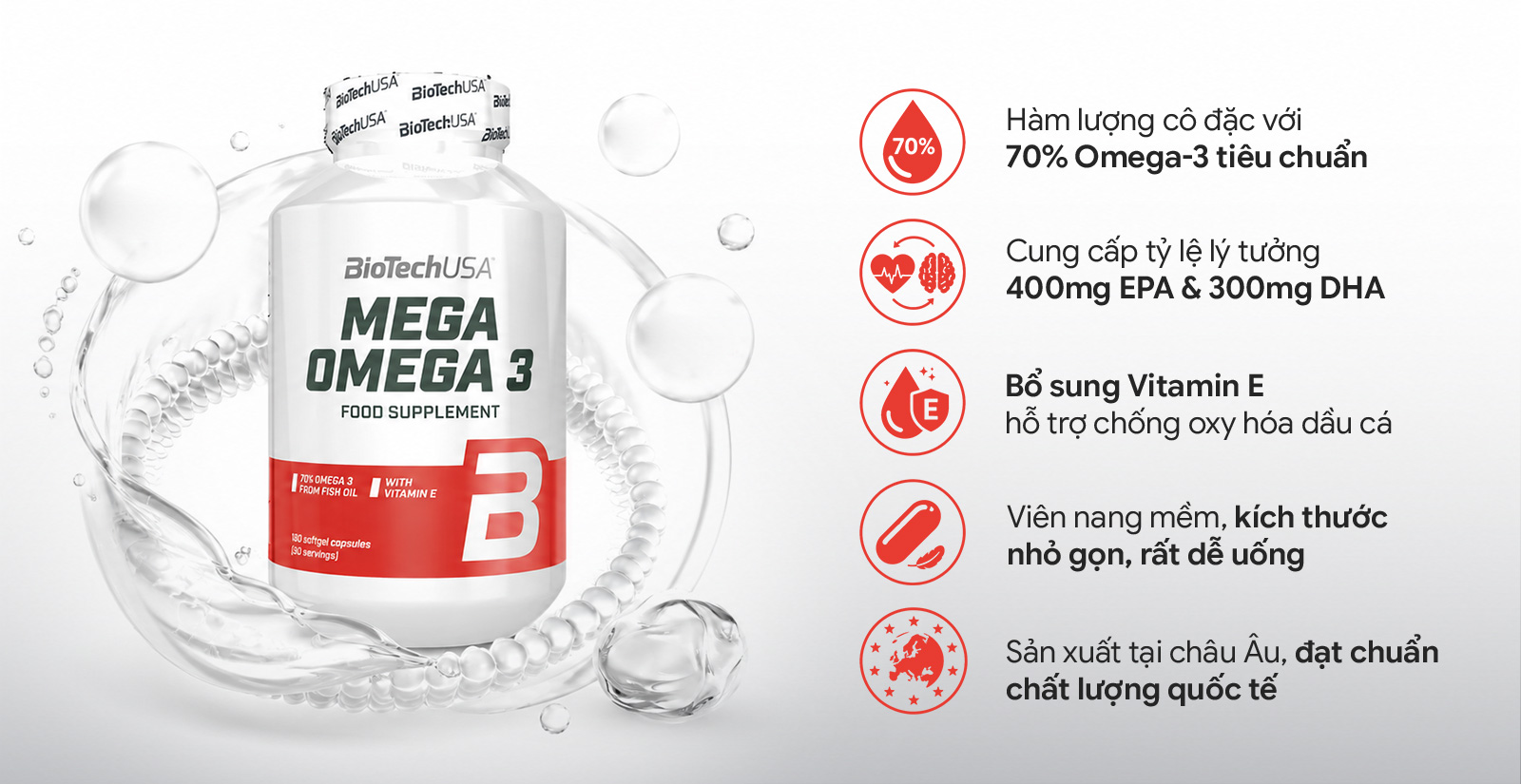 Ưu điểm của Biotech USA Mega Omega 3