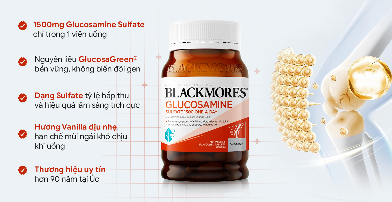 Ưu điểm nổi bật của Blackmores Glucosamine Sulfate 1500