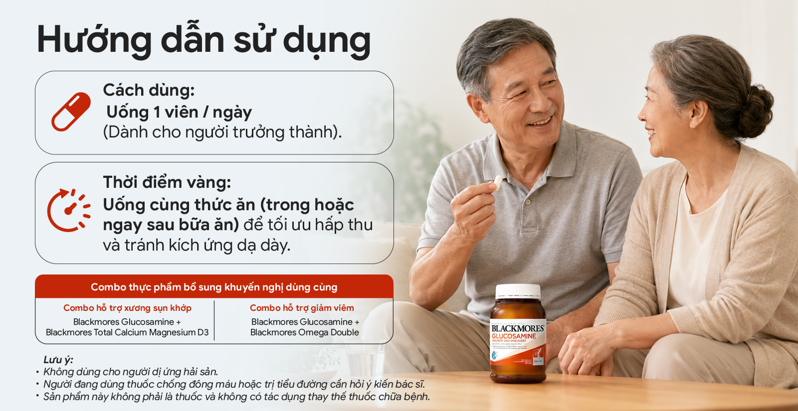 Hướng dẫn sử dụng Blackmores Glucosamine Sulfate 1500