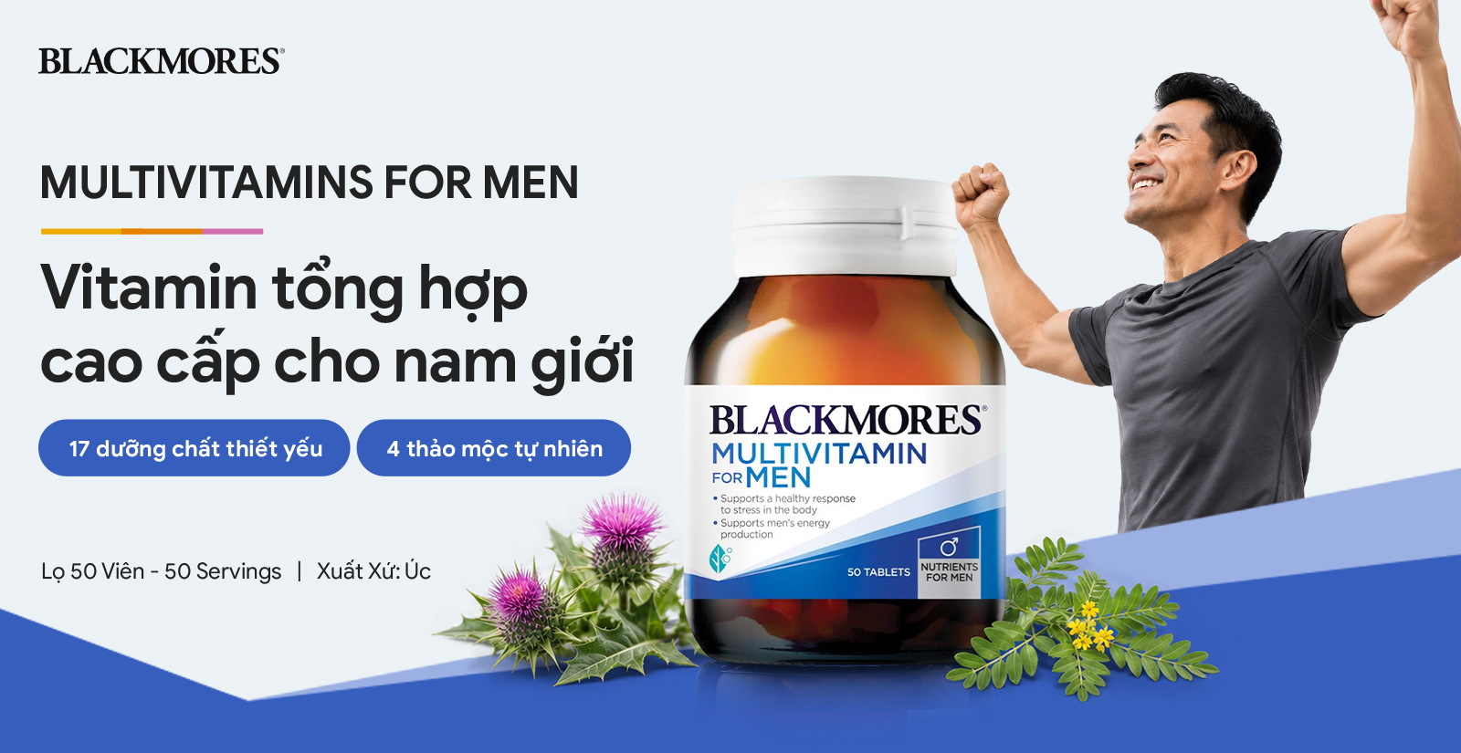 Blackmores Multivitamins For Men bổ sung vitamin tổng hợp cho nam giới
