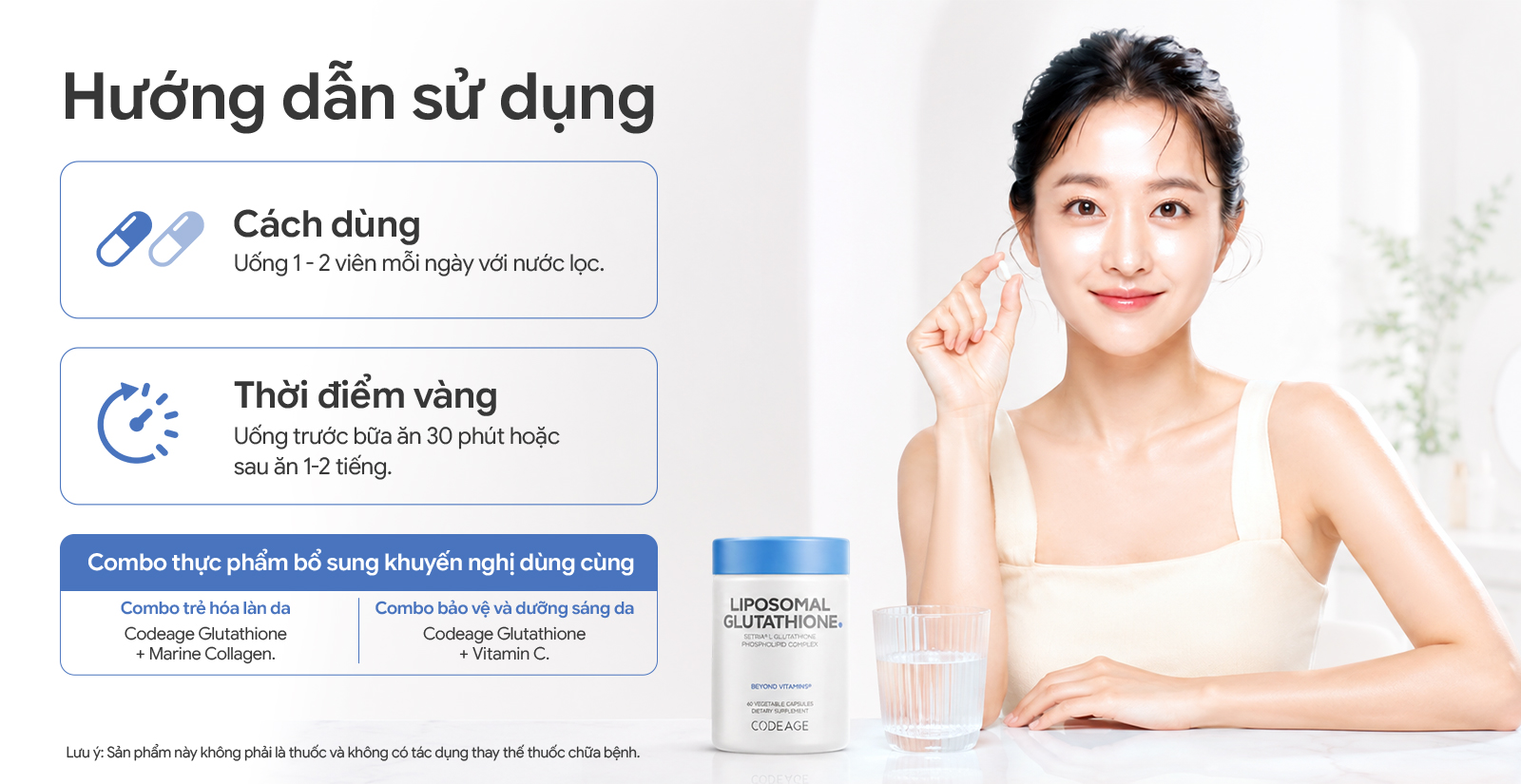Hướng dẫn sử dụng CodeAge Liposomal Glutathione