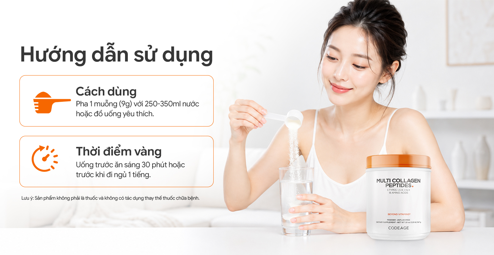 Hướng dẫn sử dụng CodeAge Hydrolyzed Multi Collagen Peptides