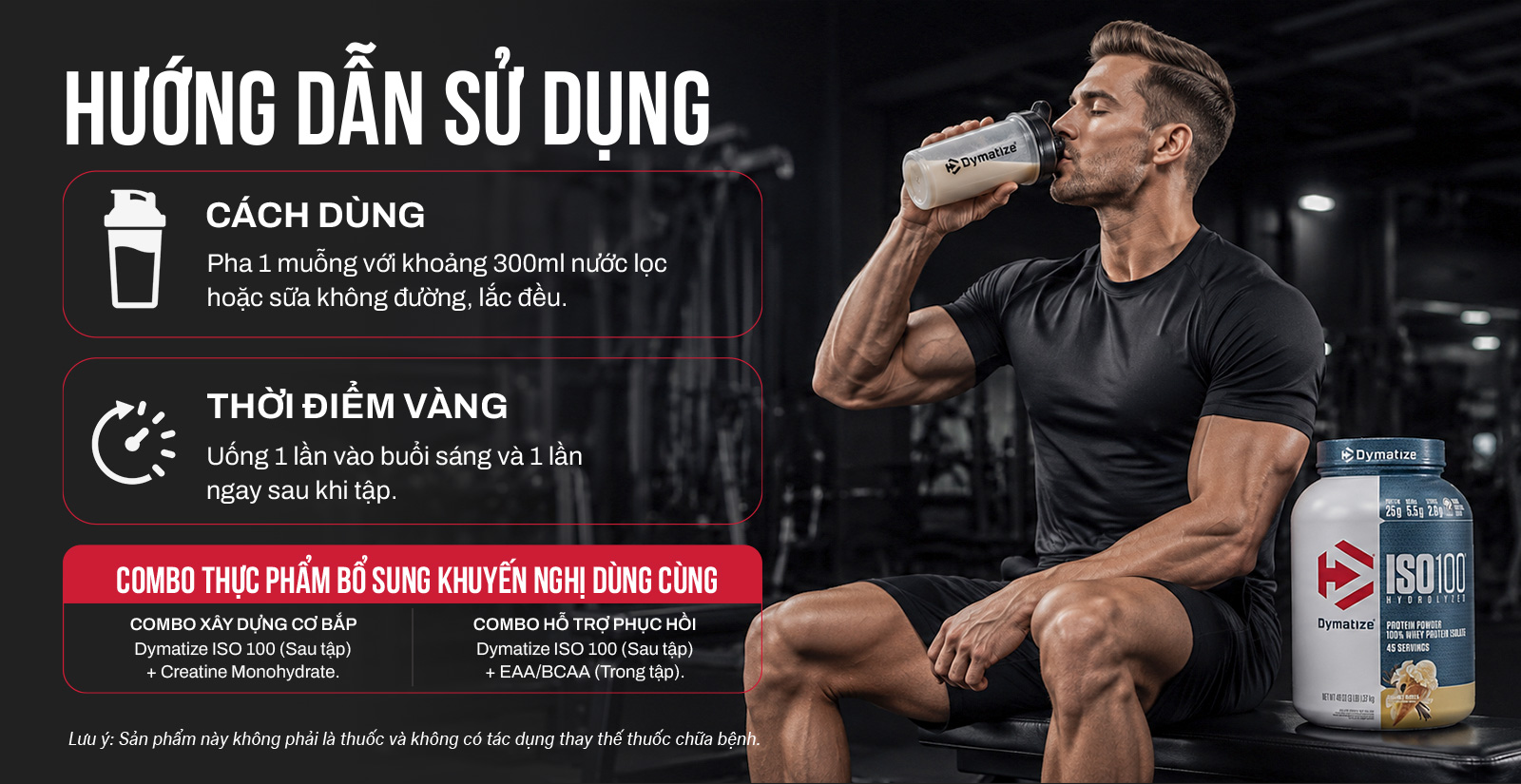 Hướng dẫn sử dụng Dymatize ISO 100 Hydrolyzed