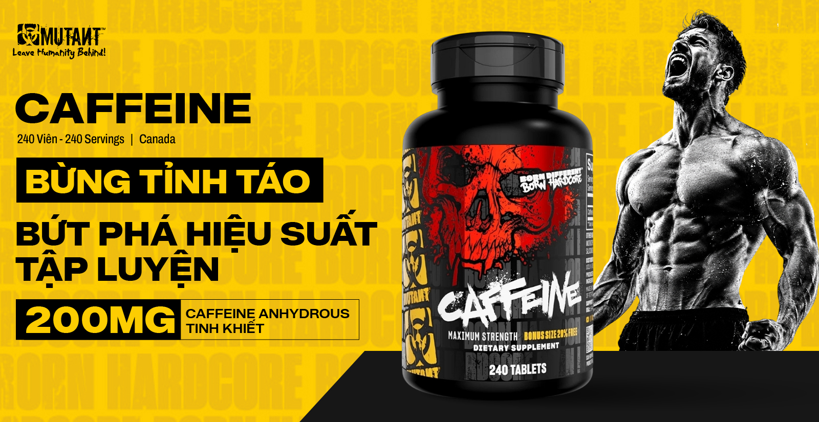 MUTANT Caffeine hỗ trợ tỉnh tao gia tăng hiệu suất tập luyện