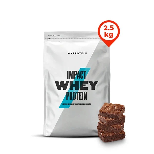 MyProtein Impact Whey Protein, 2.5 Kg (100 Servings) Impact-whey-protein-100-servings-chocolate-brownie-flavor-gymstore