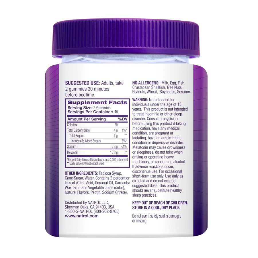 Kẹo ngủ Natrol Melatonin Sleep Gummies Kẹo ngủ Natrol Melatonin Sleep Gummies 10mg 140 Viên