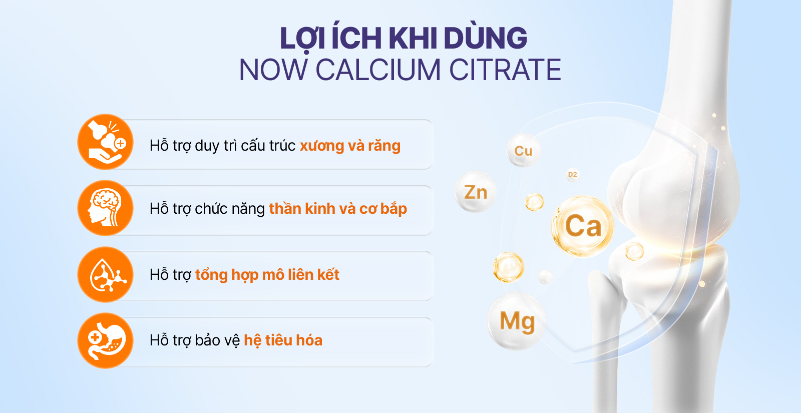 Now Calcium Citrate Lợi Ích