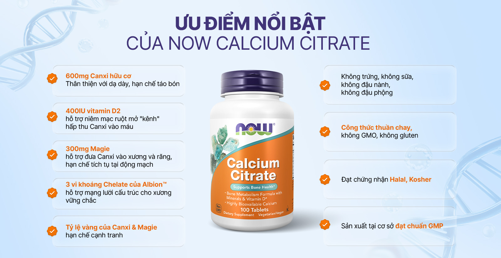 Now Calcium Citrate Ưu Điểm