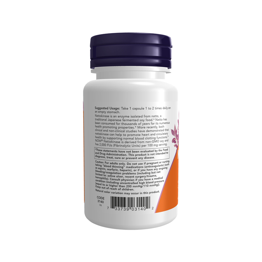 NOW Nattokinase 2000 FU Enzyme from Natto Extract, 100 mg NOW Nattokinase 2000 FU Enzyme from Natto Extract, 100 mg