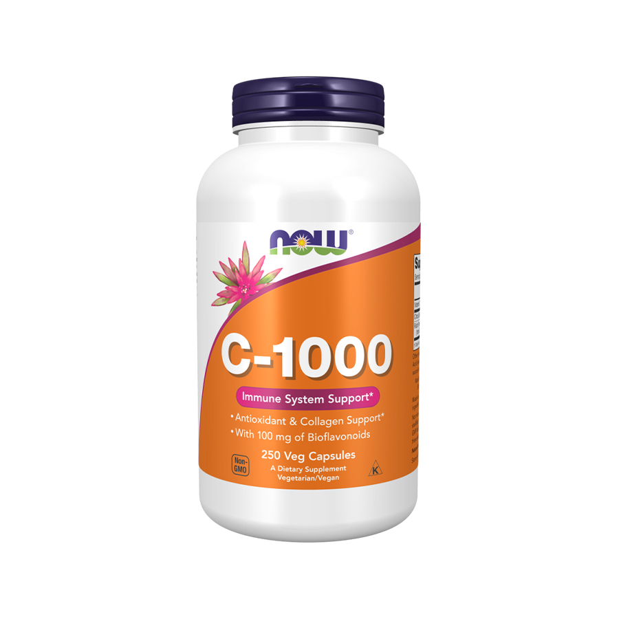 Now Vitamin C-1000 mg with 100 mg of Bioflavonoids, 250 Capsules now-vitamin-c-1000-supplement-facts