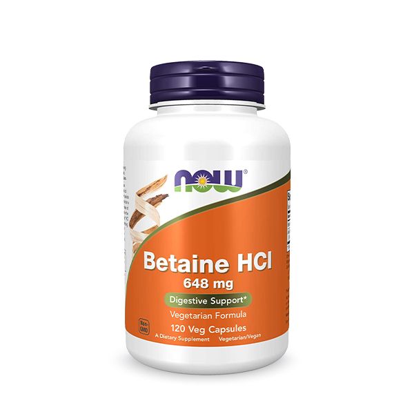NOW Betaine HCL 648 mg, 120 Veg Capsules NOW Betaine HCL 648 mg, 120 Veg Capsules