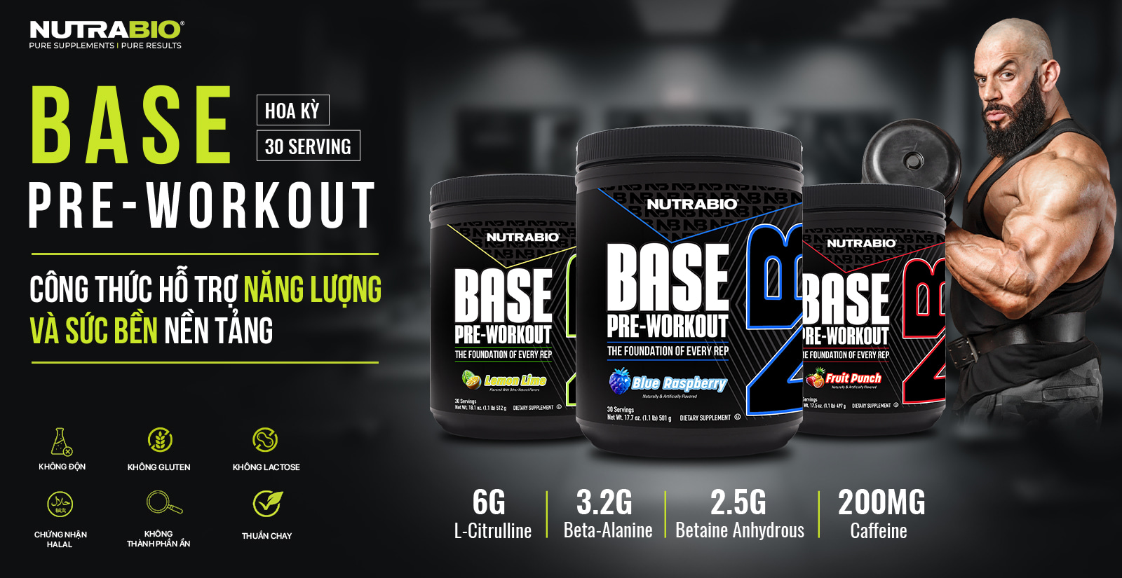 Nutrabio Base Pre Workout Nổi Bật