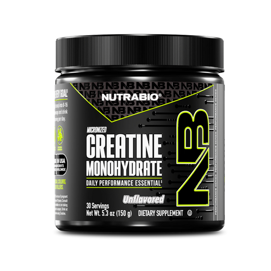 NutraBio Micronized Creatine Monohydrate Powder Nutrabio Creatine Monohydrate Powder 100 Servings Unflavor
