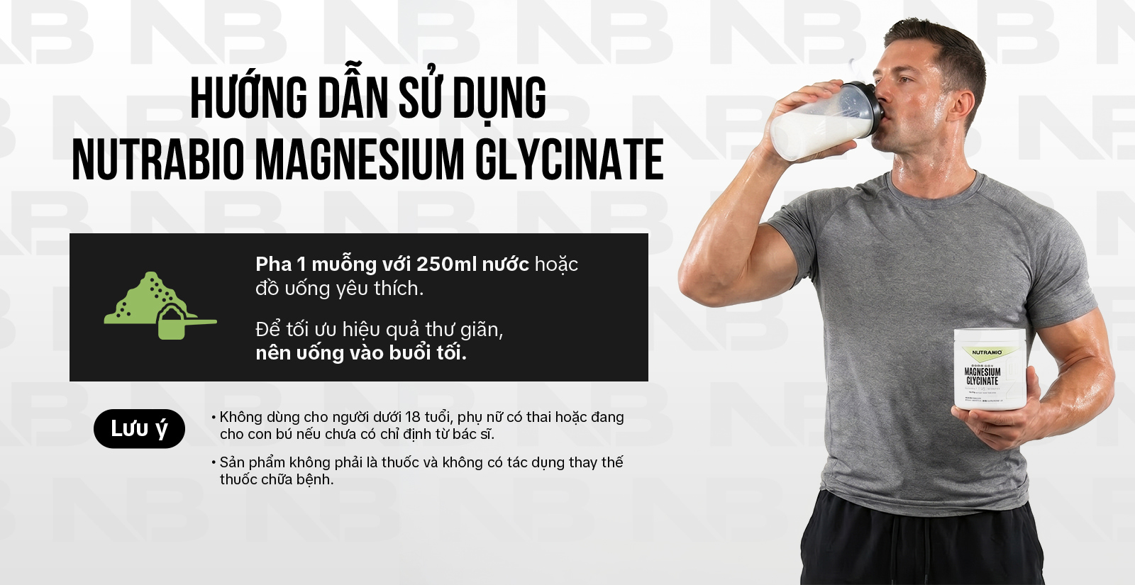 Nutrabio Magnesium Glycinate Powder Cách Dùng