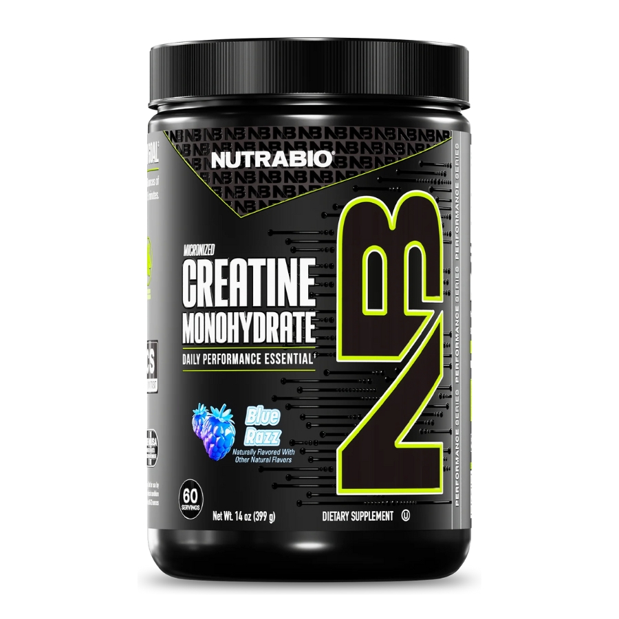 NutraBio Micronized Creatine Monohydrate Powder Nutrabio Creatine Monohydrate Powder 60 Servings Lemon Burst