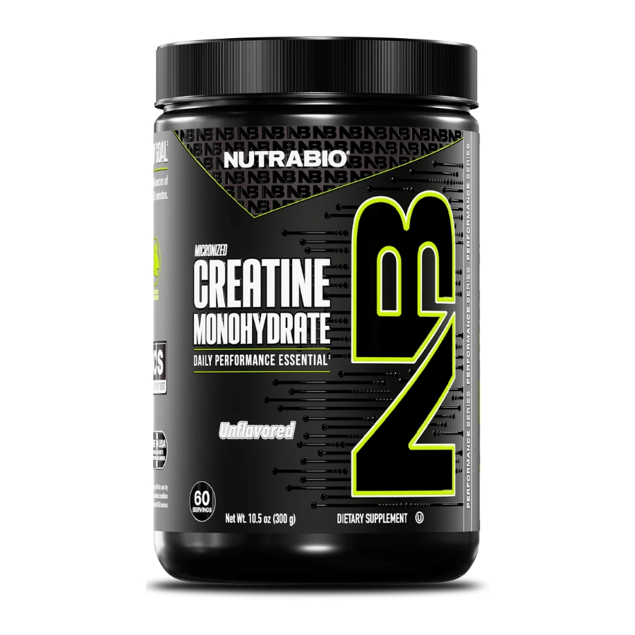 NutraBio Micronized Creatine Monohydrate Powder Nutrabio Creatine Monohydrate Powder 60 Servings Blue Razz