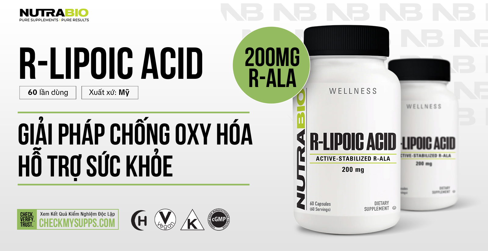 Nutrabio R Lipoic Acid Nổi Bật
