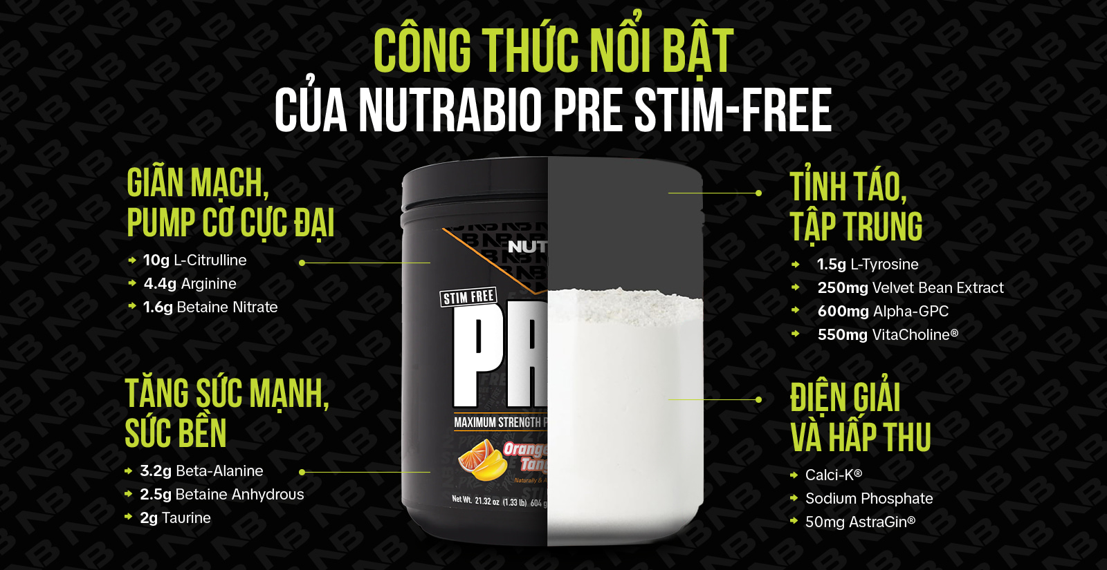 Nutrabio Pre Stim Free Thành Phần