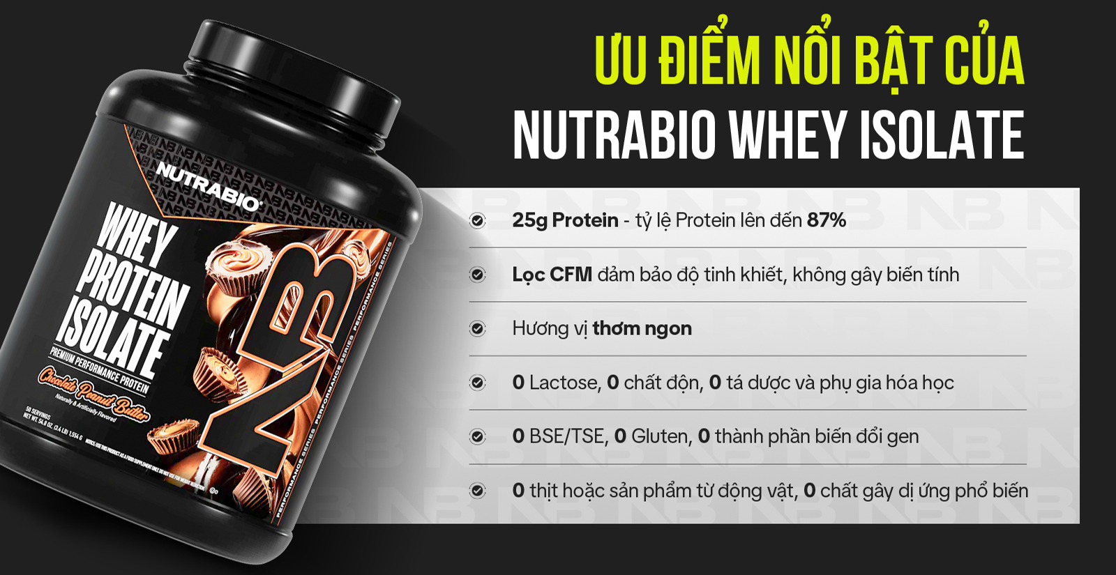 Nutrabio Whey Isolate Ưu Điểm