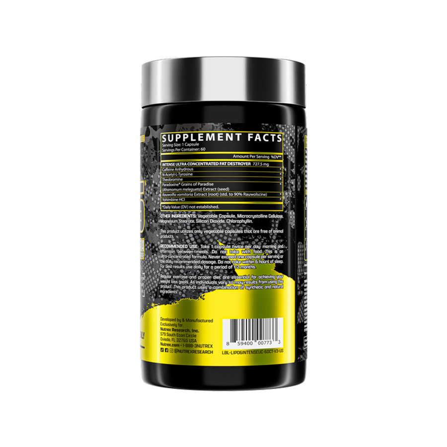 Nutrex Lipo-6 Black Intense UC, 60 Capsules Nutrex Lipo 6 Intense 60 Capsules Mặt Phải