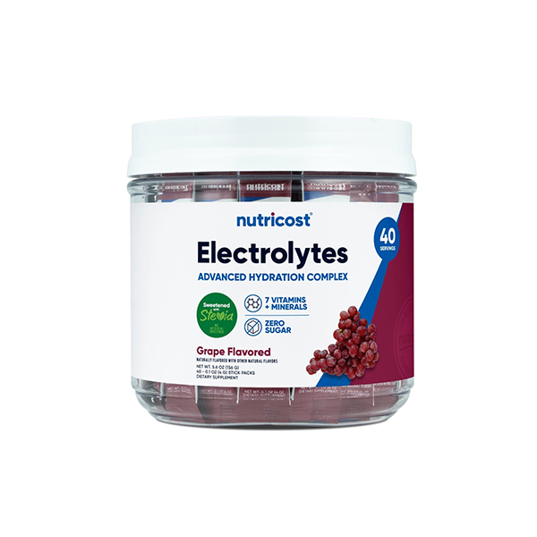 Gói bột điện giải Nutricost Electrolytes, 40 Packets nutricost-electrolytes-complex-stick-40-packs-fruit-punch-flavored
