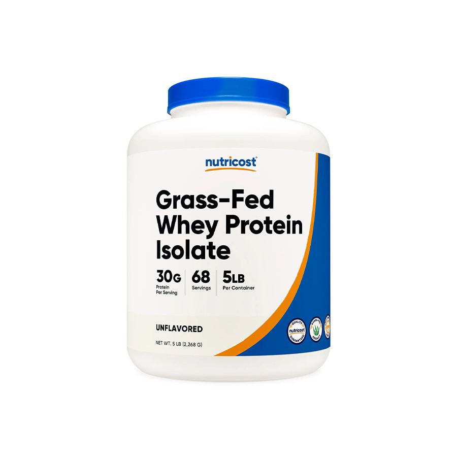 Nutricost Grass-Fed Whey Protein Isolate Powder, 5Lbs (68 Servings) nutricost-grass-fed-whey-protein-isolate-powder-5lbs-68-servings-vanilla-gymstore