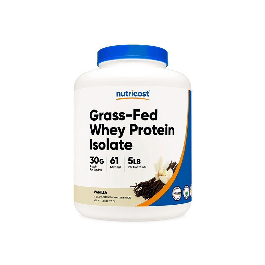 Nutricost Grass-Fed Whey Protein Isolate Powder, 5Lbs (68 Servings) Nutricost Grass-Fed Whey Protein Isolate Powder, 5Lbs (68 Servings)