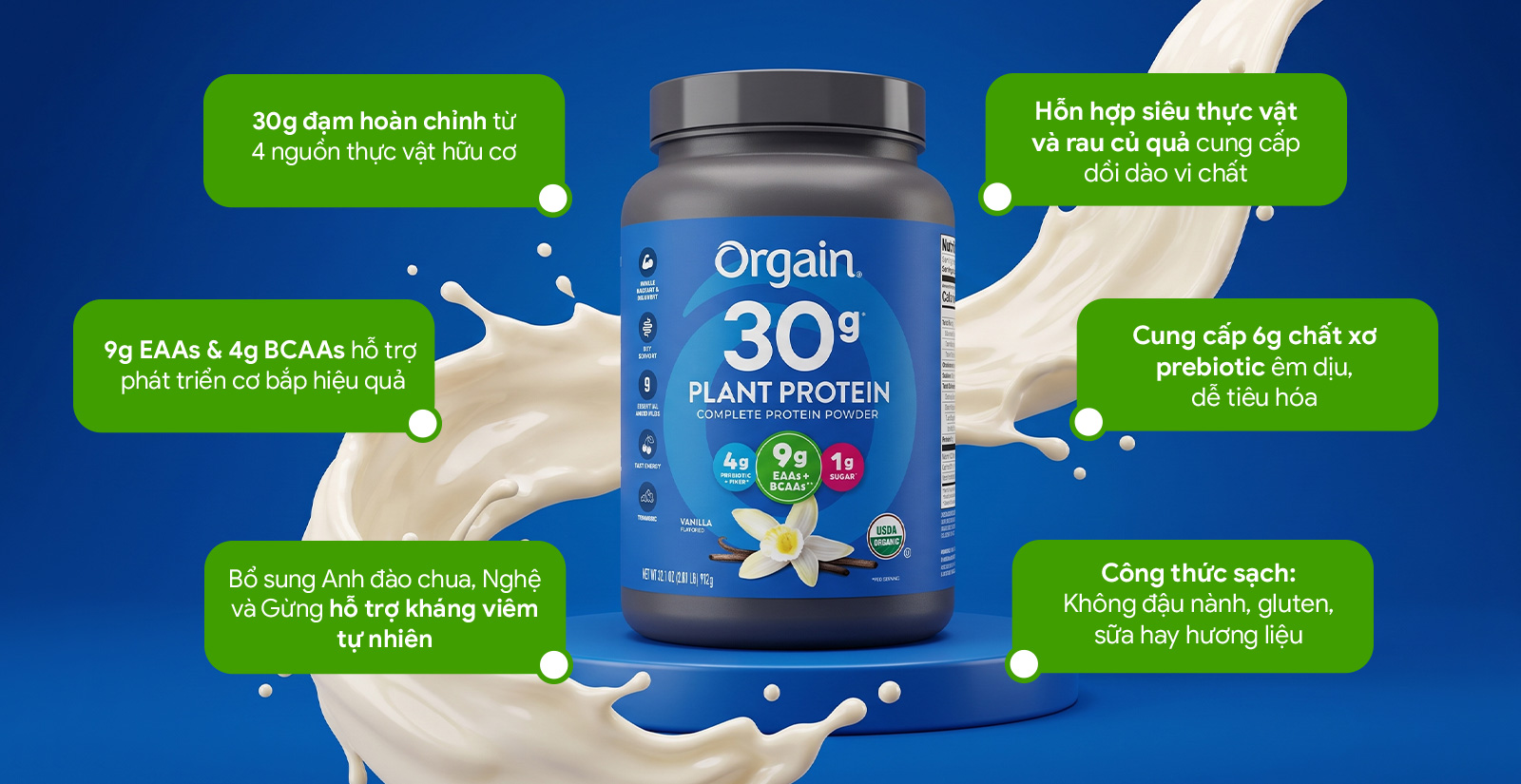 Ưu điểm của Orgain 30g Plant Protein Powder