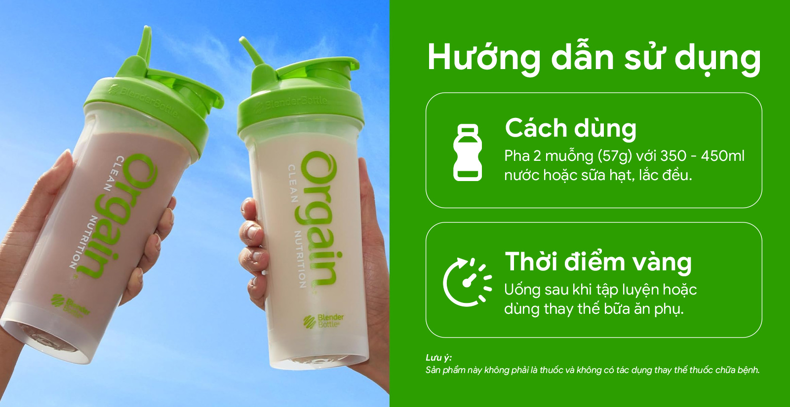 Hướng dẫn sử dụng Orgain 30g Plant Protein Powder