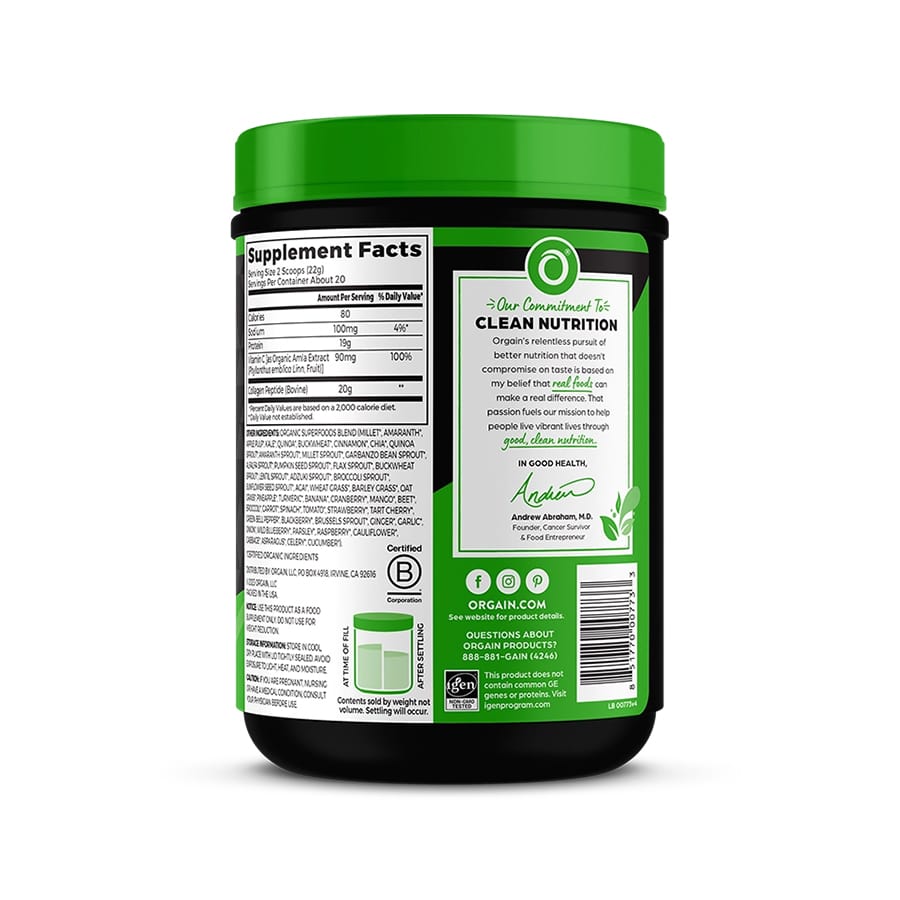 Orgain Collagen Peptides 50 Superfoods 1Lbs, Unflavored Orgain-collagen-peptides-50-superfoods-1Lbs-không-vị-gymstore