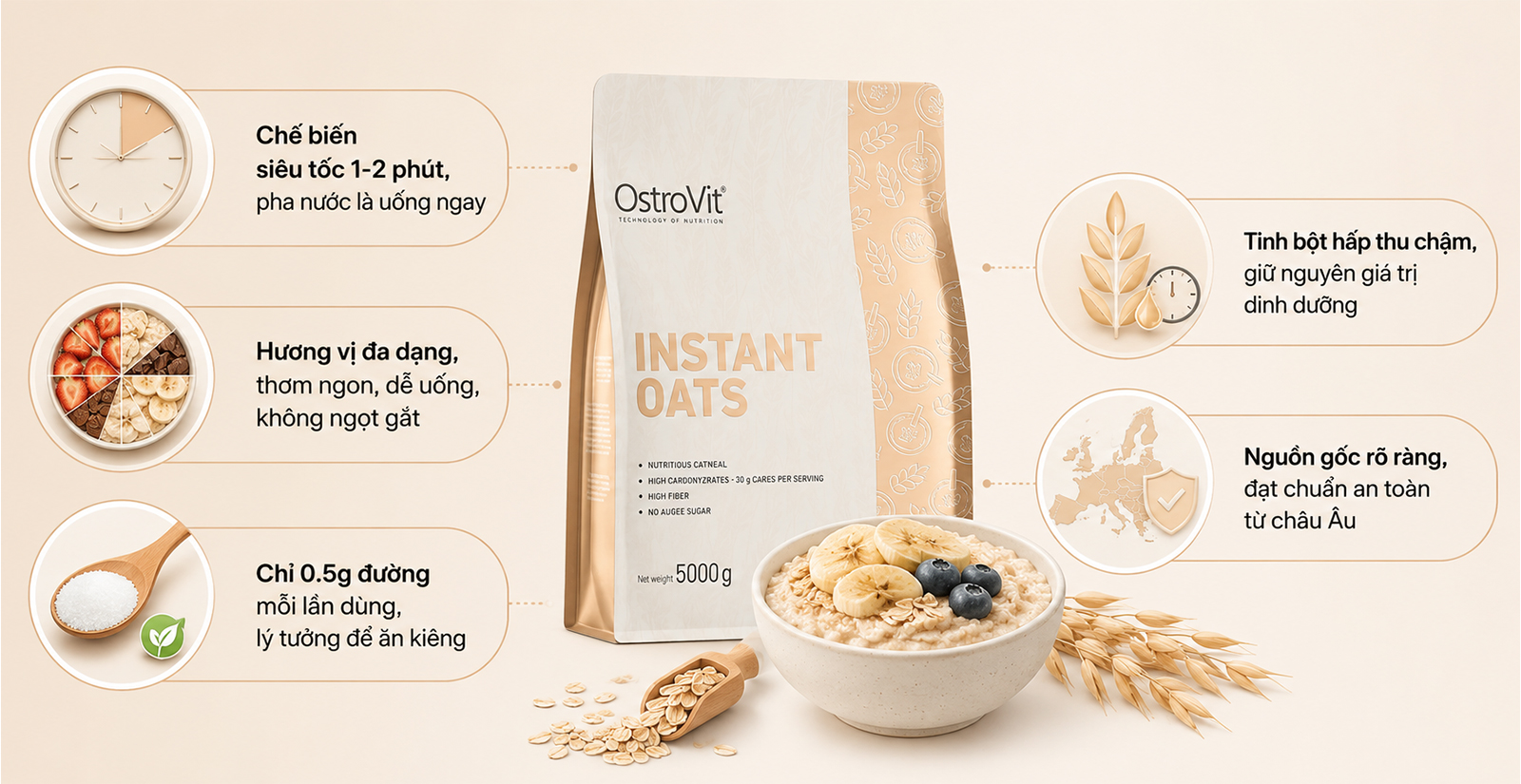 Ưu điểm nổi bật của Ostrovit Instant Oats