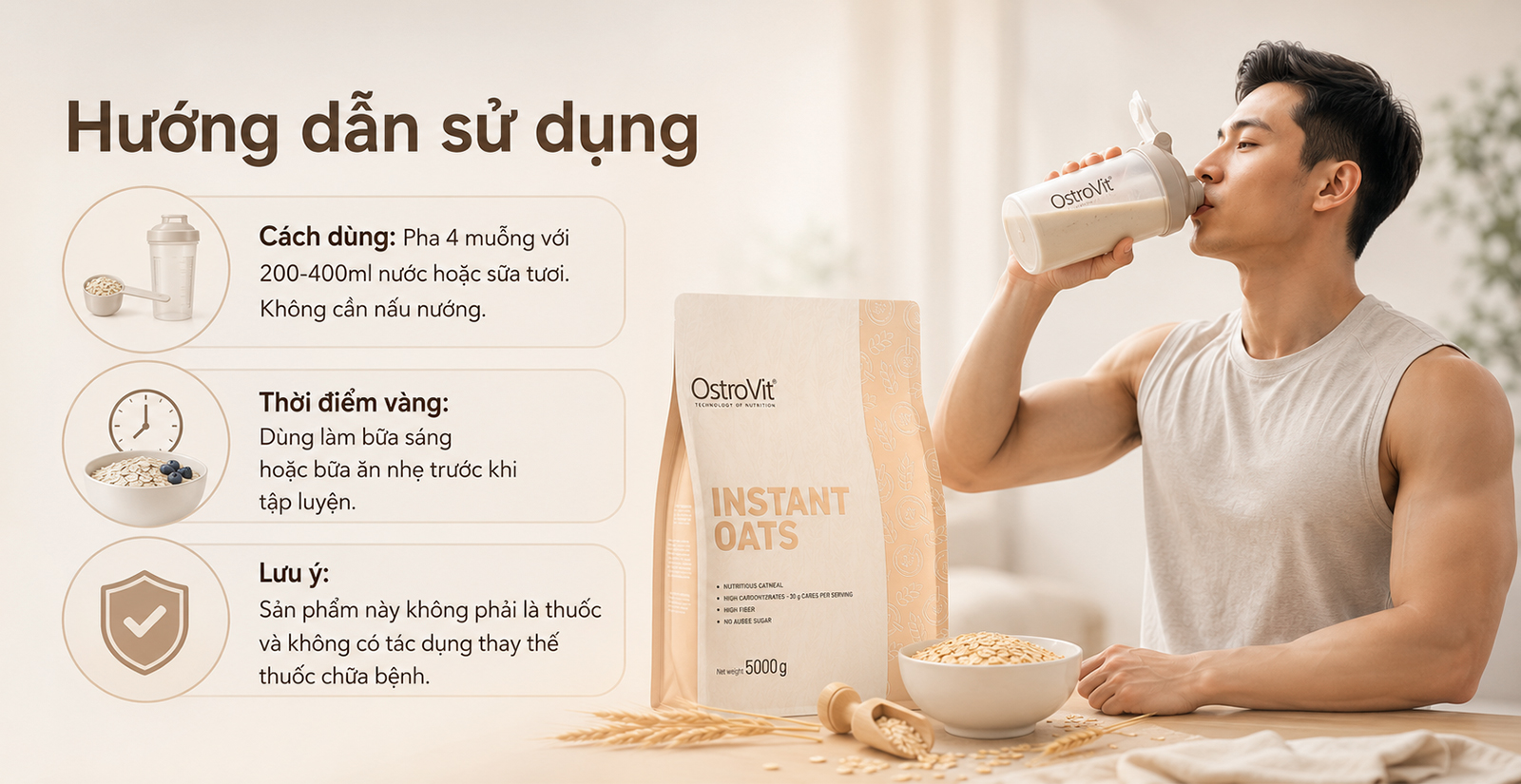 Hướng dẫn sử dụng của Ostrovit Instant Oats