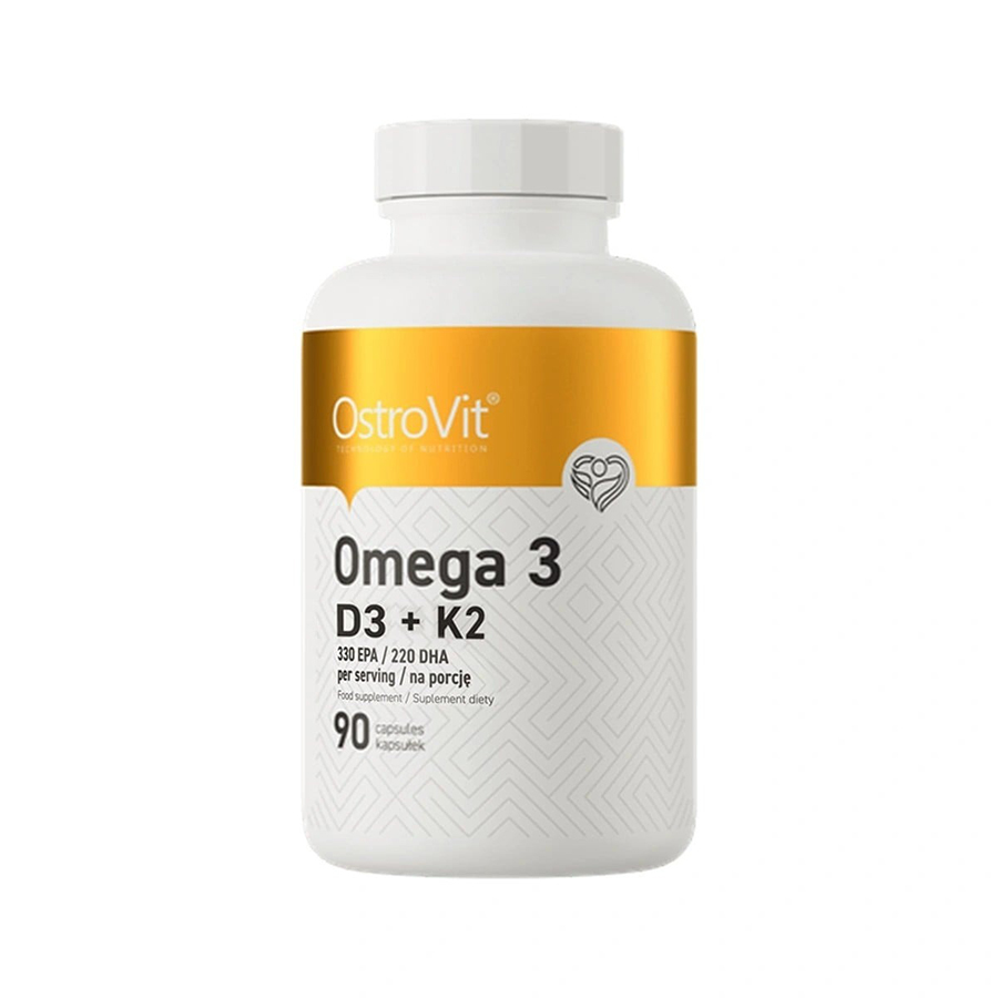 OstroVit Omega 3 D3 + K2 plus Vitamin E Ostrovit-omega3-d3-k2-180-vien-gymstore