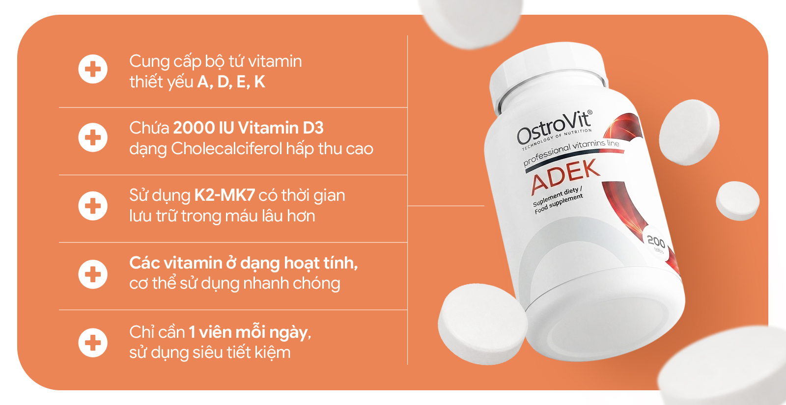 Ưu điểm của Ostrovit Vitamin ADEK