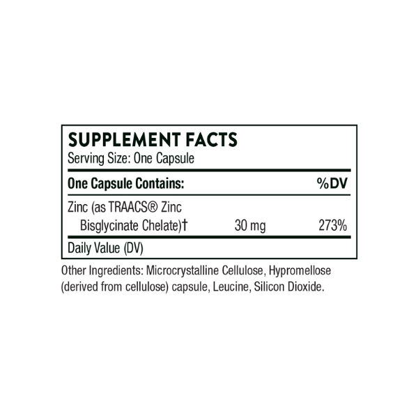 Thorne Zinc Bisglycinate 30mg, 60 Capsules Thorne Zinc Bisglycinate 30mg, 60 Capsules