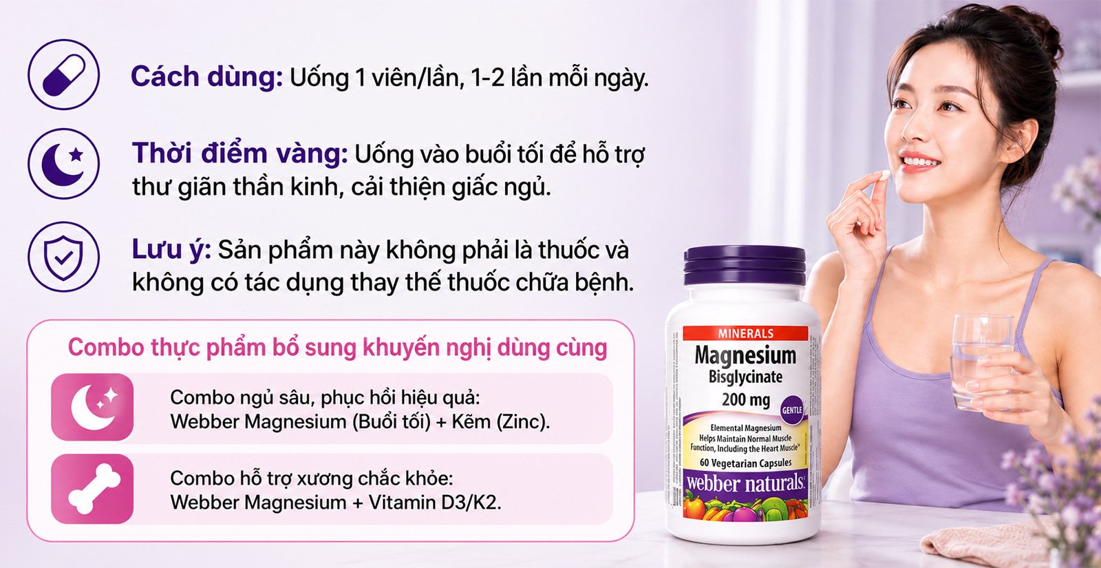 Webber Magnesium Bisglycinate Cách Dùng