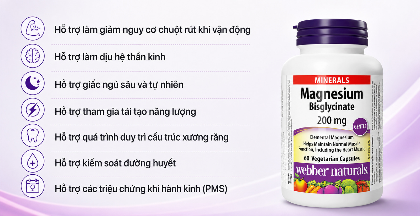 Webber Magnesium Bisglycinate Lợi Ích