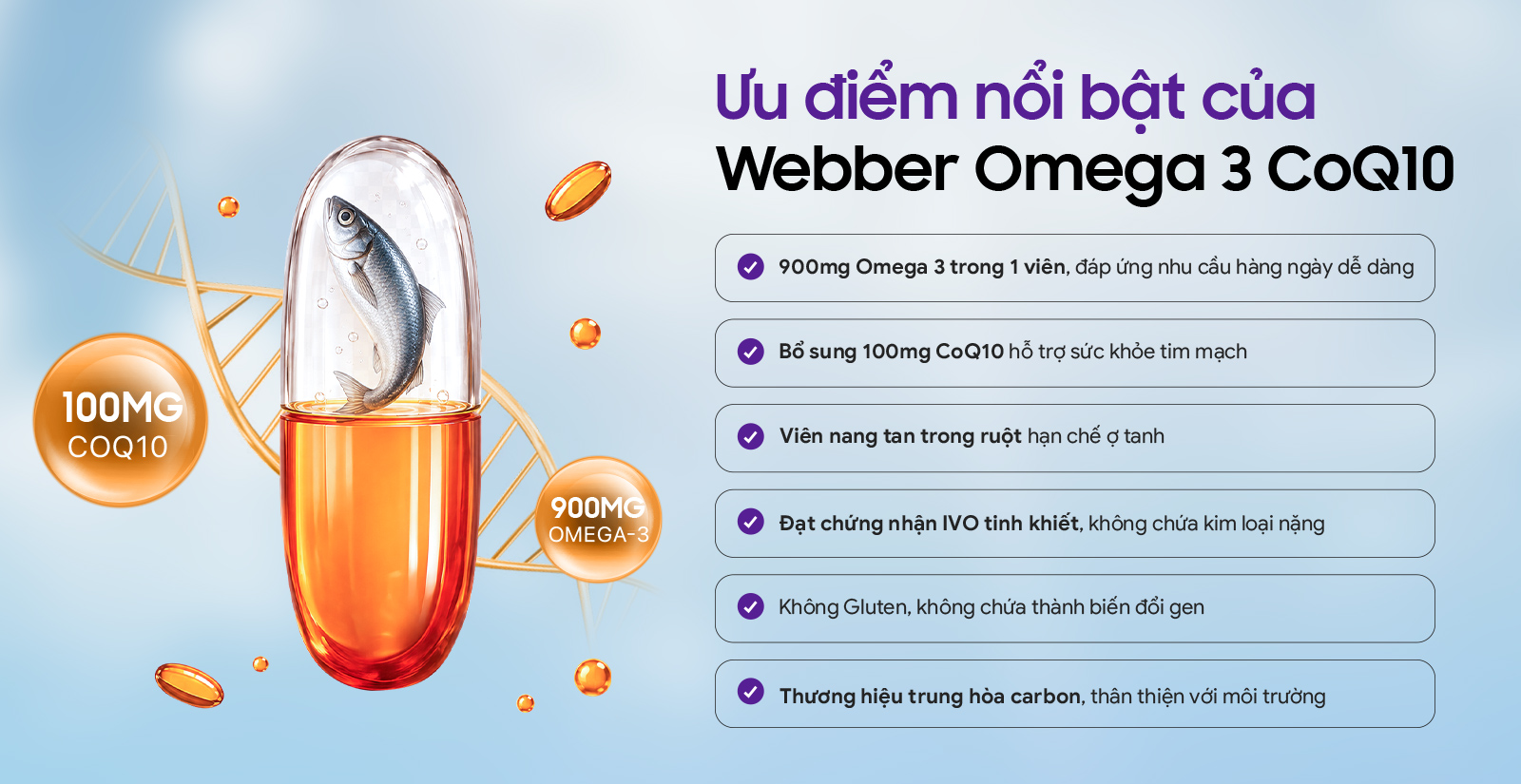 Webber Omega 3 CoQ10 Ưu Điểm