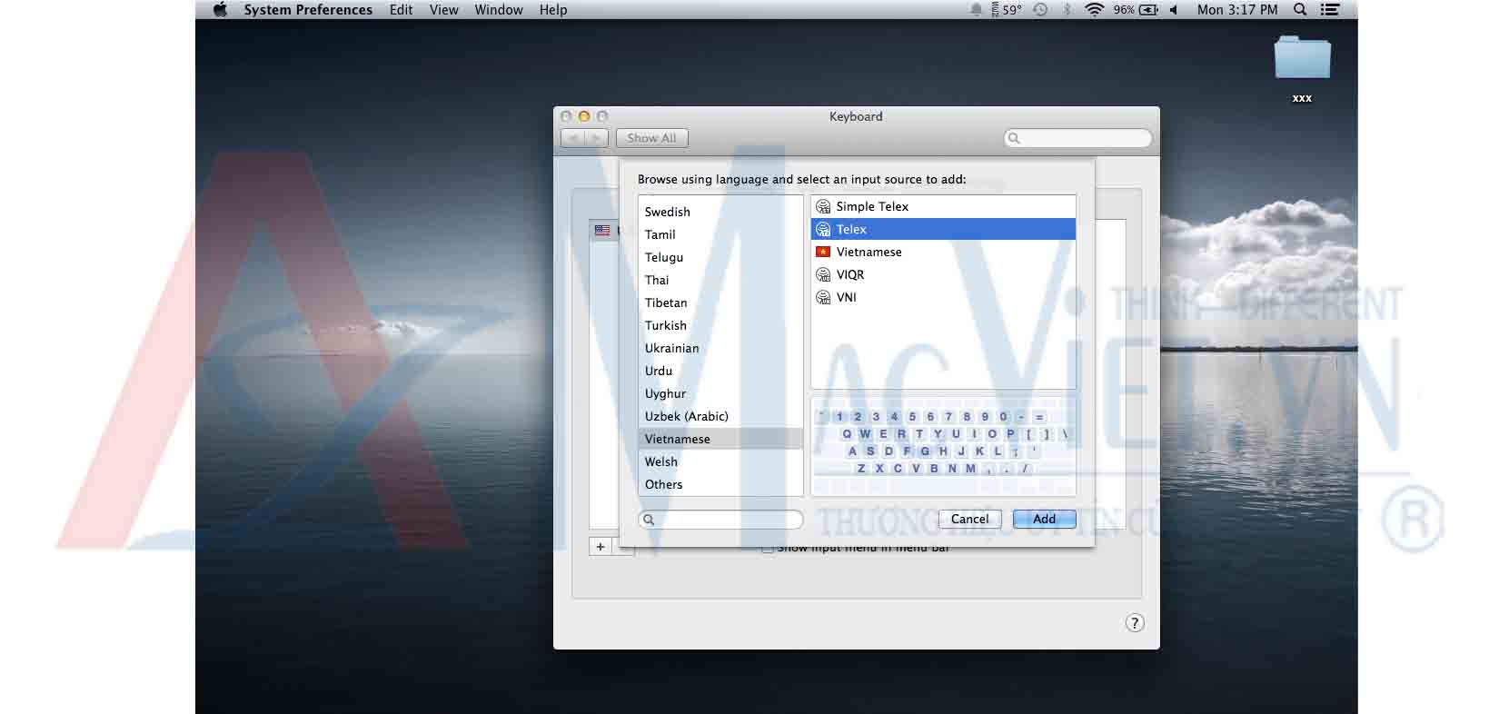 Gõ tiếng việt trên Mac OS X
