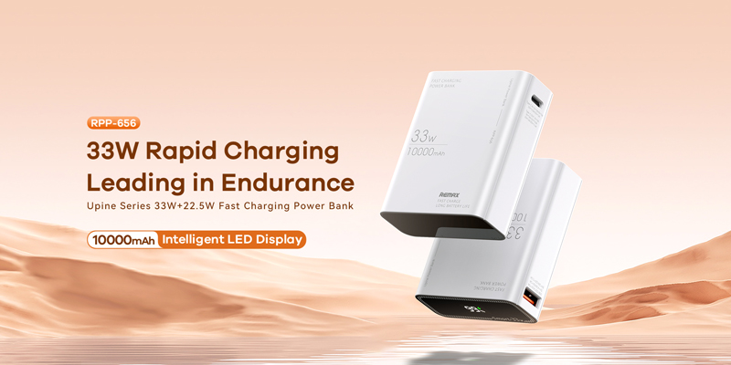Pin dự phòng sạc nhanh siêu gọn Remax RPP-656 10000mAh hỗ trợ QC 22.5W và  PD 33W - lên 50% pin chỉ mất 30p (trắng) Nhất Tín Computer