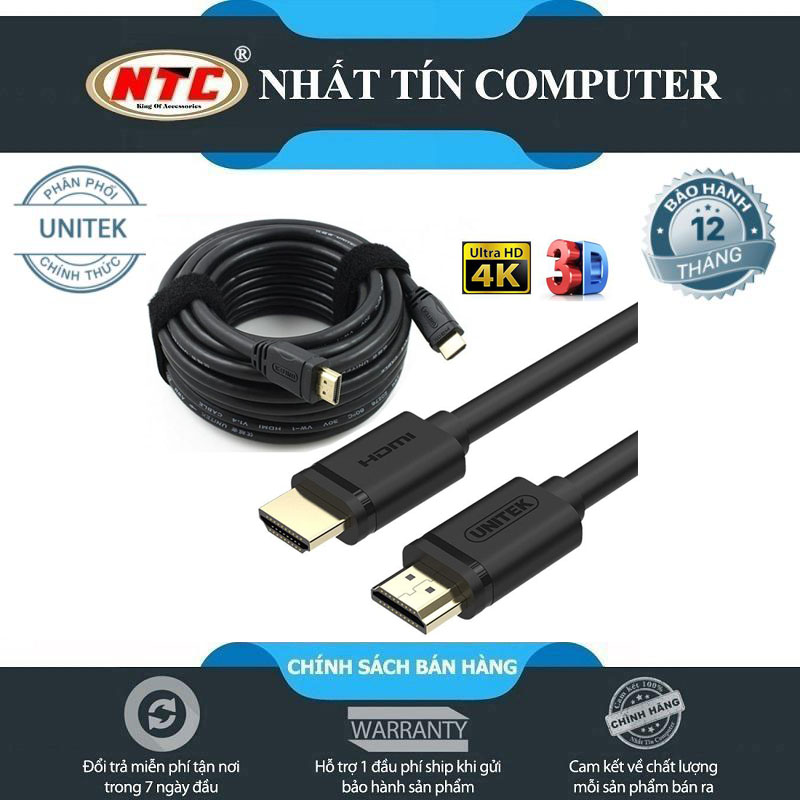 Cable HDMI (1.4 4K) 10M Unitek Y-C142M