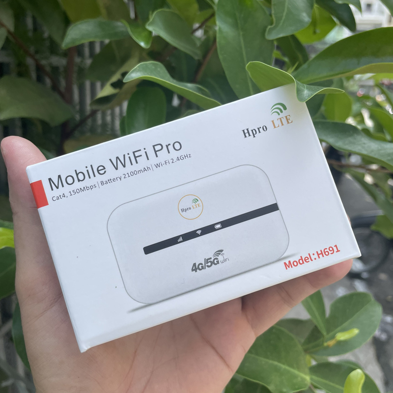 Phát wifi từ sim 4G Hpro LTE H691 tốc độ cao - Hỗ trợ vừa sạc vừa dùng  (trắng) Nhất Tín Computer